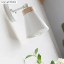GobekUsa Modern Bedside Sconce with Adjustable Metallic Shade - Black/White Finish Wall Lamp