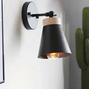 GobekUsa Modern Bedside Sconce with Adjustable Metallic Shade - Black/White Finish Wall Lamp