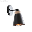 GobekUsa Modern Bedside Sconce with Adjustable Metallic Shade - Black/White Finish Wall Lamp