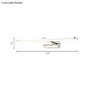 GobekUsa Elongated Acrylic Vanity Lighting 16"/17"/23" LED Wall Light Sconce for Bathroom – White Finish, Warm/White Light