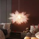 GobekUsa Gauze Flower Chandeliers: Modern Nordic Mesh Pendant Light for Bedroom, Living, Children's Room