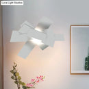 GobekUsa Metallic Nordic Wall Sconce with Stacked Surface and White Bulb Fixture