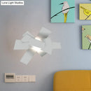 GobekUsa Metallic Nordic Wall Sconce with Stacked Surface and White Bulb Fixture