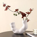 GobekUsa Geometric Ceramic Flower Vase for Stylish Home Decor & Flower Arrangement