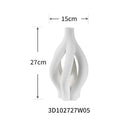 GobekUsa Geometric Ceramic Hollow Vases Spiral Pipe Floral Arrangement Home Decor Figurines