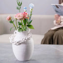 GobekUsa Geometric Chain Porcelain Vase - Stylish Room Decor & Flower Vase