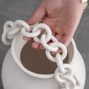 GobekUsa Geometric Chain Porcelain Vase - Stylish Room Decor & Flower Vase