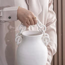 GobekUsa Geometric Chain Porcelain Vase - Stylish Room Decor & Flower Vase