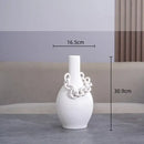 GobekUsa Geometric Chain Porcelain Vase - Stylish Room Decor & Flower Vase