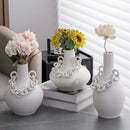 GobekUsa Geometric Chain Porcelain Vase - Stylish Room Decor & Flower Vase