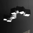 GobekUsa Contemporary LED Island Light Fixture: Metallic Living Room Pendant Light