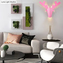 GobekUsa Modern Nordic Antler Sconce Light, Grey/Pink Metal Wall Mount Fixture, 11"/15" Wide