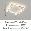 GobekUsa Geometric Square LED Ceiling Light with Remote Control for Study Living Room Bedroom