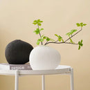 GobekUsa Geometric Stripes Ceramic Vase with Pebbles, Flower Arrangement Accessory