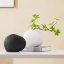 GobekUsa Geometric Stripes Ceramic Vase with Pebbles, Flower Arrangement Accessory