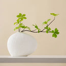 GobekUsa Geometric Stripes Ceramic Vase with Pebbles, Flower Arrangement Accessory