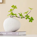 GobekUsa Geometric Stripes Ceramic Vase with Pebbles, Flower Arrangement Accessory