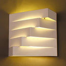 GobekUsa Stylish White Wall Mounted Lamp for Living Room - 1 Stair Shaped Plaster Shade Light Fixture