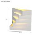 GobekUsa Stylish White Wall Mounted Lamp for Living Room - 1 Stair Shaped Plaster Shade Light Fixture