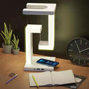 Modern white geometric wireless charger desk lamp bedroom light by Decorbites