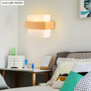 GobekUsa Modern White Glass Rectangle Sconce with Wooden Accents - Single-Bulb Wall Light Fixture