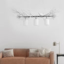 GobekUsa Modern 3-Head White Glass Pendant Light with Gold/Silver Branch - Cylinder Ceiling Island Fixture
