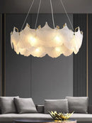 GobekUsa Glass Chandelier LED Circle Pendant Lights for Modern Luxury Living & Dining Decor
