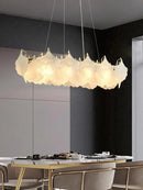 GobekUsa Glass Chandelier LED Circle Pendant Lights for Modern Luxury Living & Dining Decor