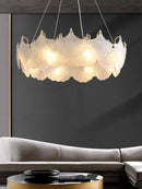 GobekUsa Glass Chandelier LED Circle Pendant Lights for Modern Luxury Living & Dining Decor