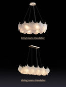 GobekUsa Glass Chandelier LED Circle Pendant Lights for Modern Luxury Living & Dining Decor