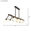 GobekUsa Modern White Glass Linear Kitchen Pendant Light Fixture - 6/8/10 Lights - Black Hanging Lamp Kit - Down/Up