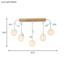 GobekUsa 3/5 Light Orb Island Ceiling Lamp with Milky Glass & Wooden Canopy - Modern & Simple Design