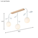 GobekUsa 3/5 Light Orb Island Ceiling Lamp with Milky Glass & Wooden Canopy - Modern & Simple Design