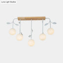 GobekUsa 3/5 Light Orb Island Ceiling Lamp with Milky Glass & Wooden Canopy - Modern & Simple Design