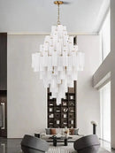 GobekUsa Big White Glass Ceiling Pendant Lights for Home Decor Hanging Lamp