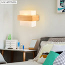 GobekUsa Modern White Glass Rectangle Sconce with Wooden Accents - Single-Bulb Wall Light Fixture