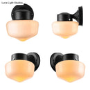 GobekUsa Modern White Glass Schoolhouse Sconce Wall Lamp with Black/White Mirror - 1 Light