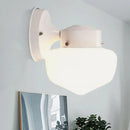 GobekUsa Modern White Glass Schoolhouse Sconce Wall Lamp with Black/White Mirror - 1 Light