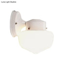 GobekUsa Modern White Glass Schoolhouse Sconce Wall Lamp with Black/White Mirror - 1 Light