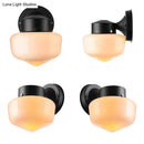 GobekUsa Modern White Glass Schoolhouse Sconce Wall Lamp with Black/White Mirror - 1 Light