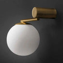 GobekUsa Modern White Glass Sphere Wall Light with Gold LED Fixture