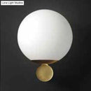 GobekUsa Modern White Glass Sphere Wall Light with Gold LED Fixture