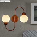 GobekUsa Modern White Glass Wall Mounted Light - 2-Head Spherical Wall Sconce for Living Room