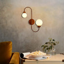 GobekUsa Modern White Glass Wall Mounted Light - 2-Head Spherical Wall Sconce for Living Room
