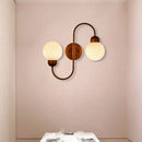 GobekUsa Modern White Glass Wall Mounted Light - 2-Head Spherical Wall Sconce for Living Room