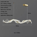 GobekUsa Acrylic Ribbon LED Ceiling Chandelier for Living Room, Modern Dining Pendant Lamp