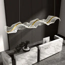 GobekUsa Acrylic Ribbon LED Ceiling Chandelier for Living Room, Modern Dining Pendant Lamp