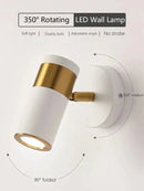 GobekUsa Adjustable Nordic LED Wall Lamp for Bedroom, Modern Minimalist Rotating Light