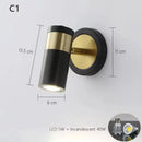 GobekUsa Adjustable Nordic LED Wall Lamp for Bedroom, Modern Minimalist Rotating Light