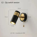 GobekUsa Adjustable Nordic LED Wall Lamp for Bedroom, Modern Minimalist Rotating Light
